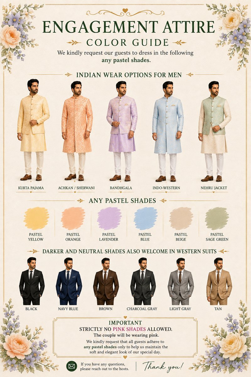 Men's attire guide &mdash; pastel shades, no pink